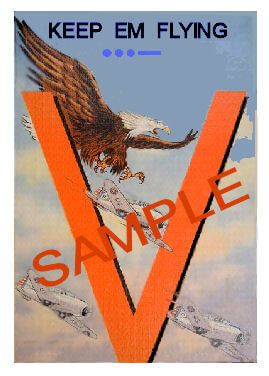 (image for) 1942 Keep Em Flying "V" WW2 Sticker